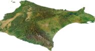Realistic 3D model of Japan's terrain