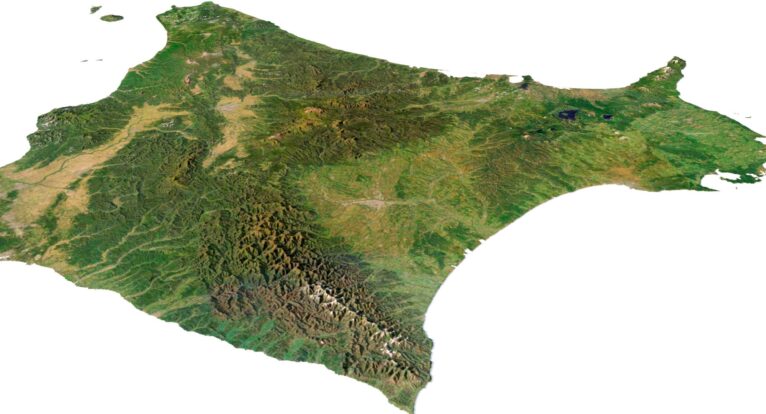 Realistic 3D model of Japan's terrain