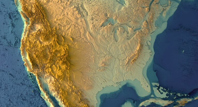 Detailed 3D model of Earth relief
