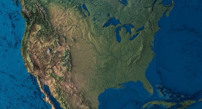 3D terrain model of Earth