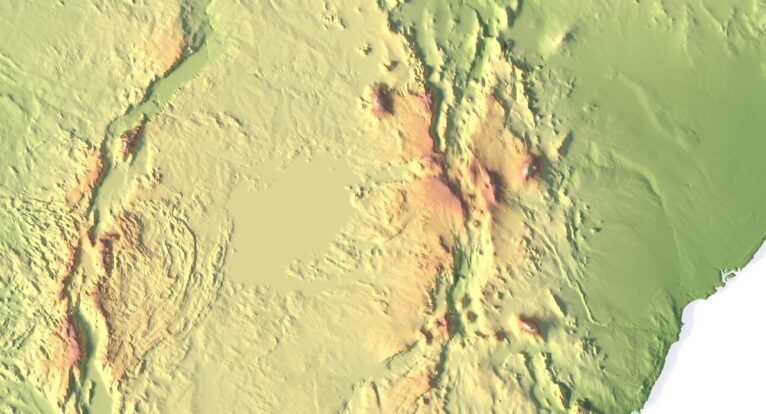 3D map of Africa topography