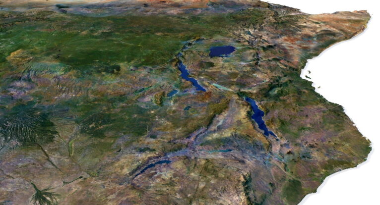 Accurate 3D representation of Africa relief
