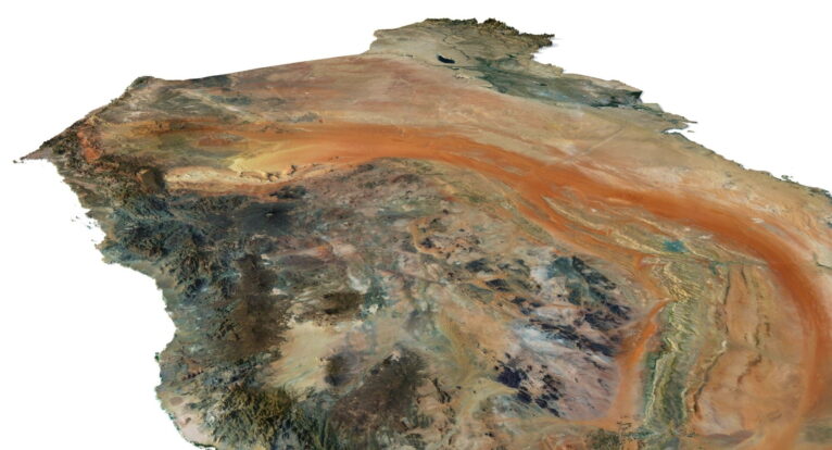 3D relief map of Arabian Peninsula