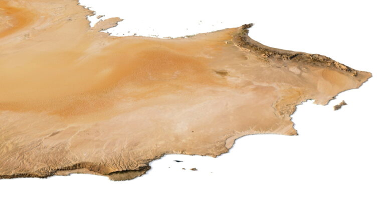 3D map of Arabian Peninsula topography
