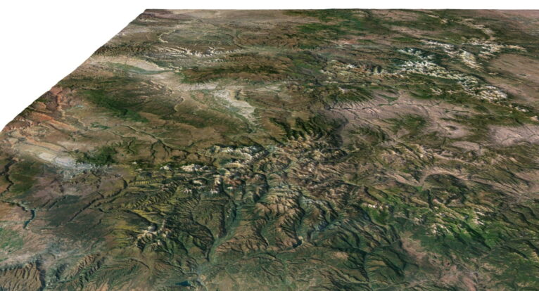 Detailed 3D model of Colorado relief