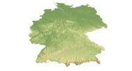 3D relief map of Germany