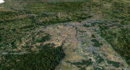 Detailed 3D model of Germany relief
