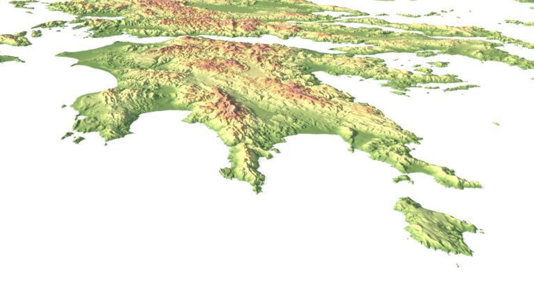 3D terrain model of Greece