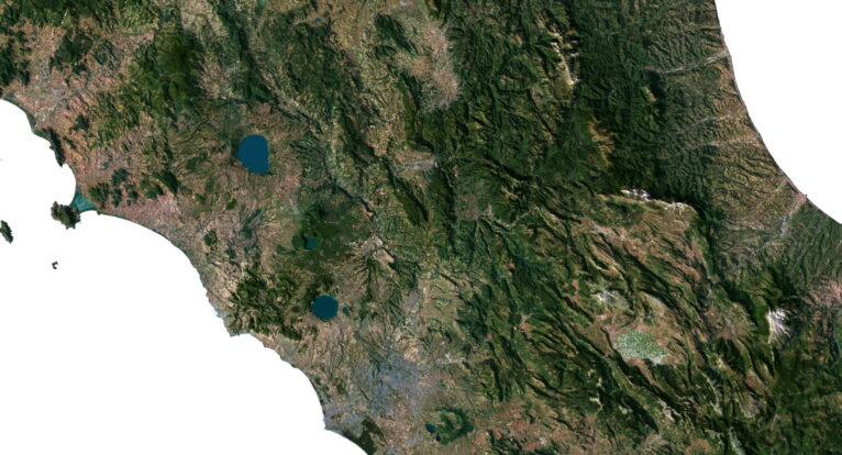 3D relief map of Italy