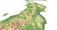3D terrain model of Japan