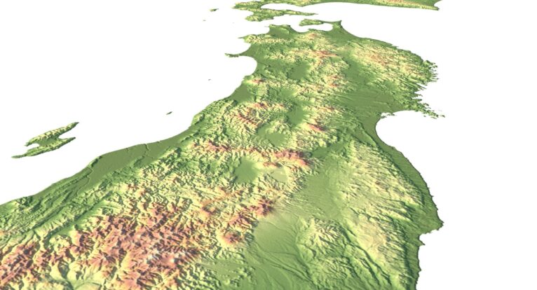 3D terrain model of Japan