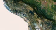 3D relief map of South America