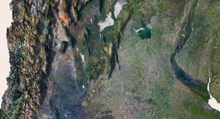 3D terrain model of South America