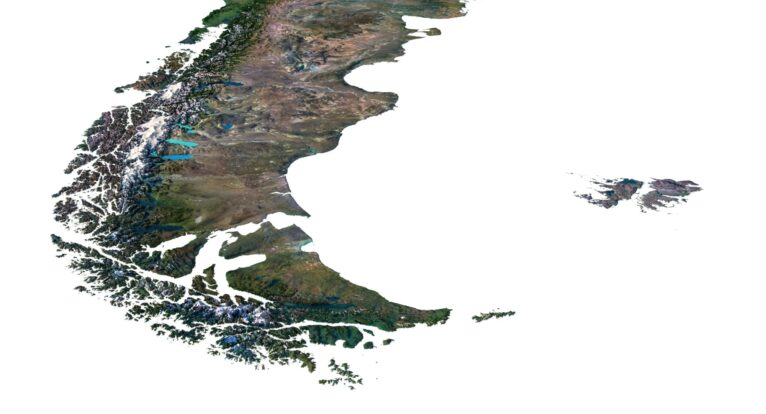 OBJ 3D model of South America terrain