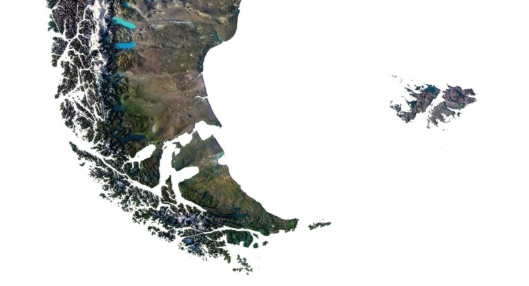 Topographic map South America