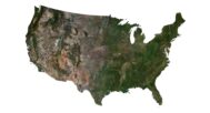 Satellite texture of the USA terrain for creative and educational projects