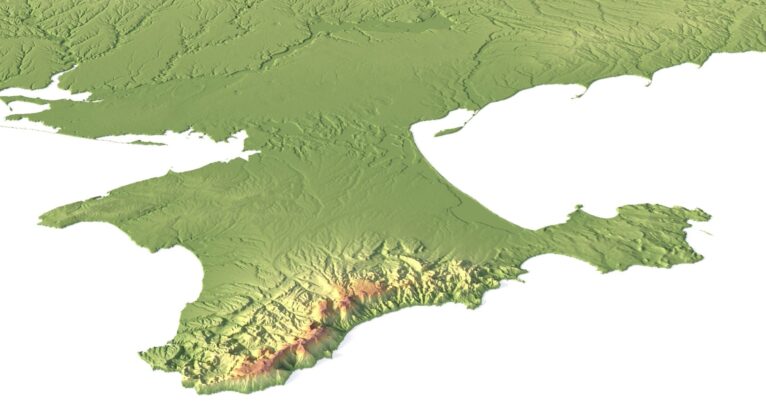 Detailed 3D model of Ukraine relief