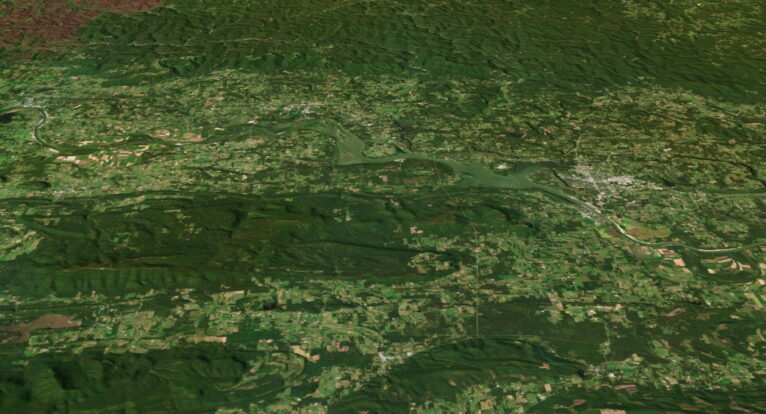 3D terrain model of Arkansas