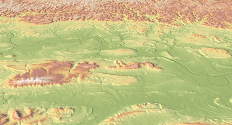 Detailed 3D model of Arkansas relief