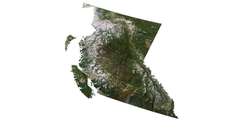 Topographic map British Columbia