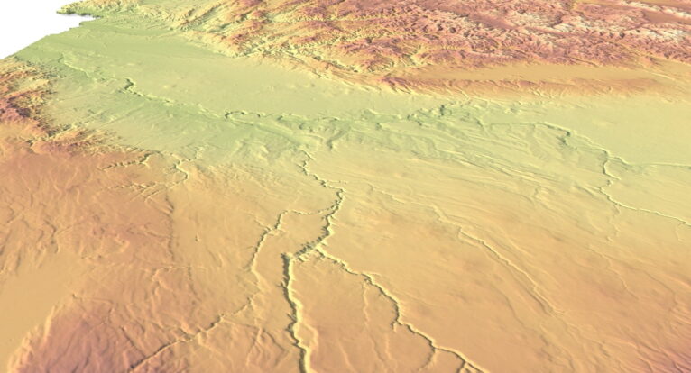 3D relief map of Idaho