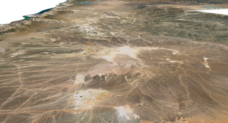 3D relief map of Jordan