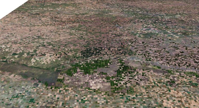3D relief map of Kansas