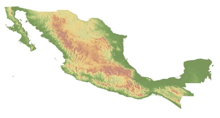 Topographic map Mexico