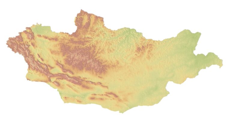 Mongolia map 3d model