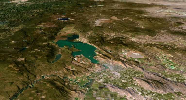 3D relief map of Oregon