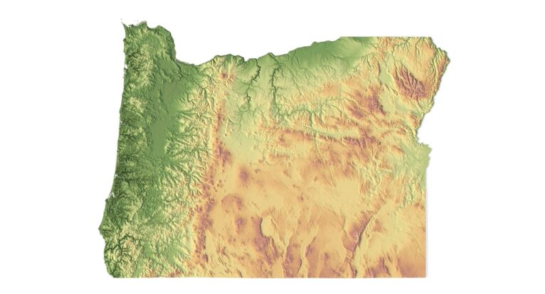 Oregon map 3d model