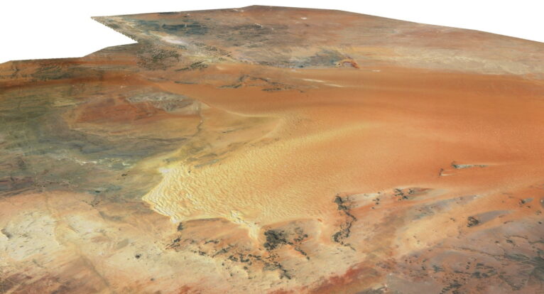 3D relief map of Saudi Arabia
