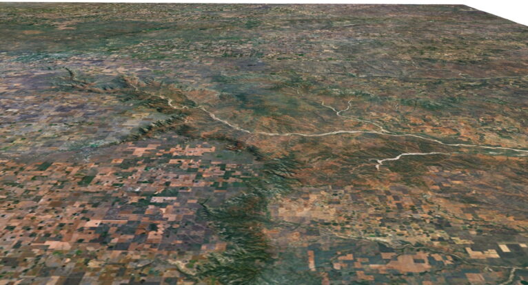 3D relief map of Texas
