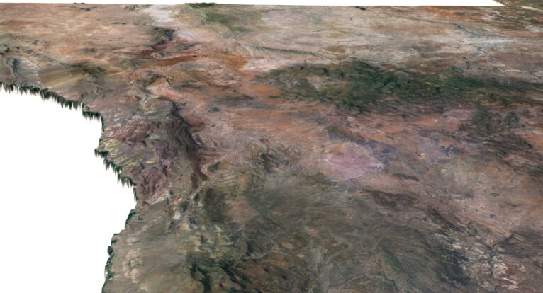 3D terrain model of Texas