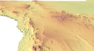Detailed 3D model of Texas relief