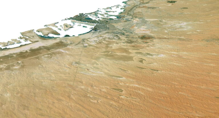 3D relief map of United Arab Emirates
