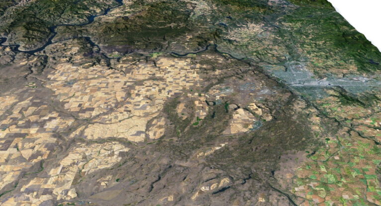 3D relief map of Washington