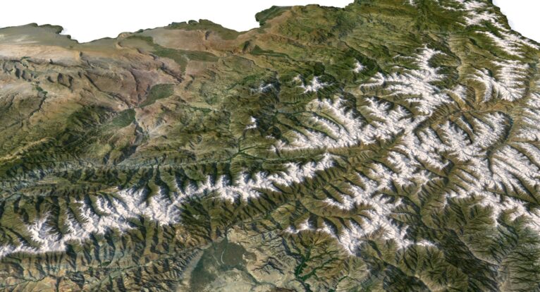3D relief map of Afghanistan