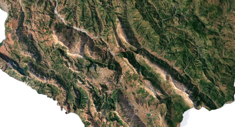 Albania 3D elevation model
