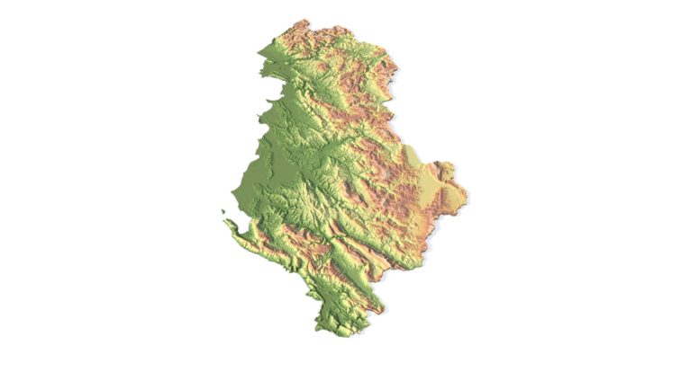 Topographic map Albania