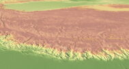 3D relief map of Asia