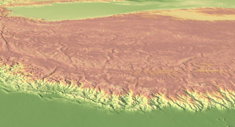 3D relief map of Asia