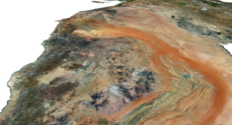 3D terrain model of Asia