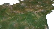 Detailed 3D model of Asia relief