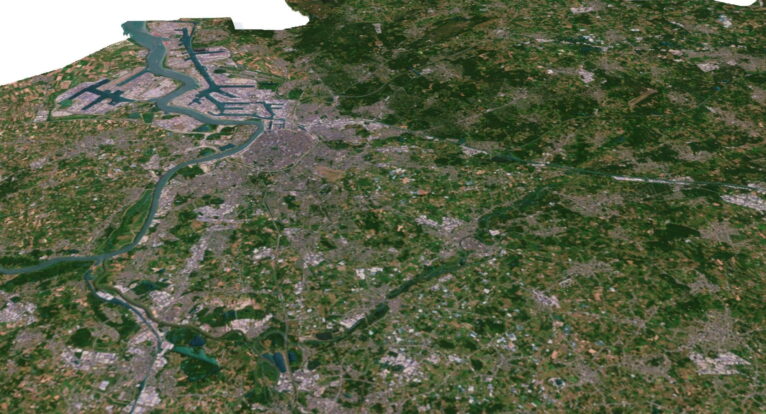 Detailed 3D model of Belgium relief