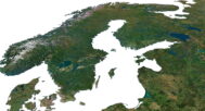 Detailed 3D model of Europe relief