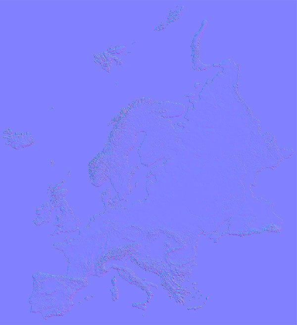 Europe Normal Map Europe Normal Map