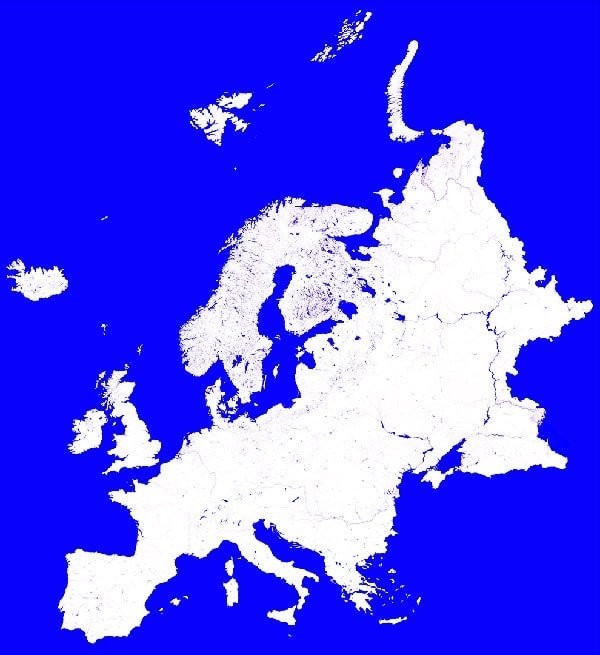 Europe Water Mask Europe Water Mask