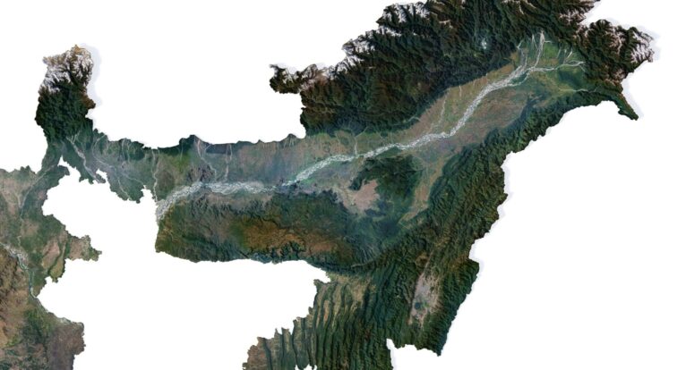 India relief map
