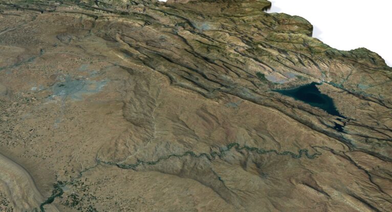 3D relief map of Iraq